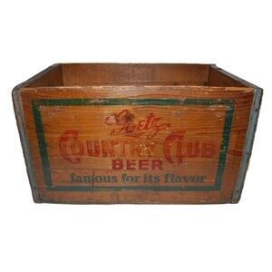 VINTAGE GOETZ BREWING COUNTRY CLUB WOOD BEER BOTTLE CRATE BOX ST JOSEPH MISSOURI